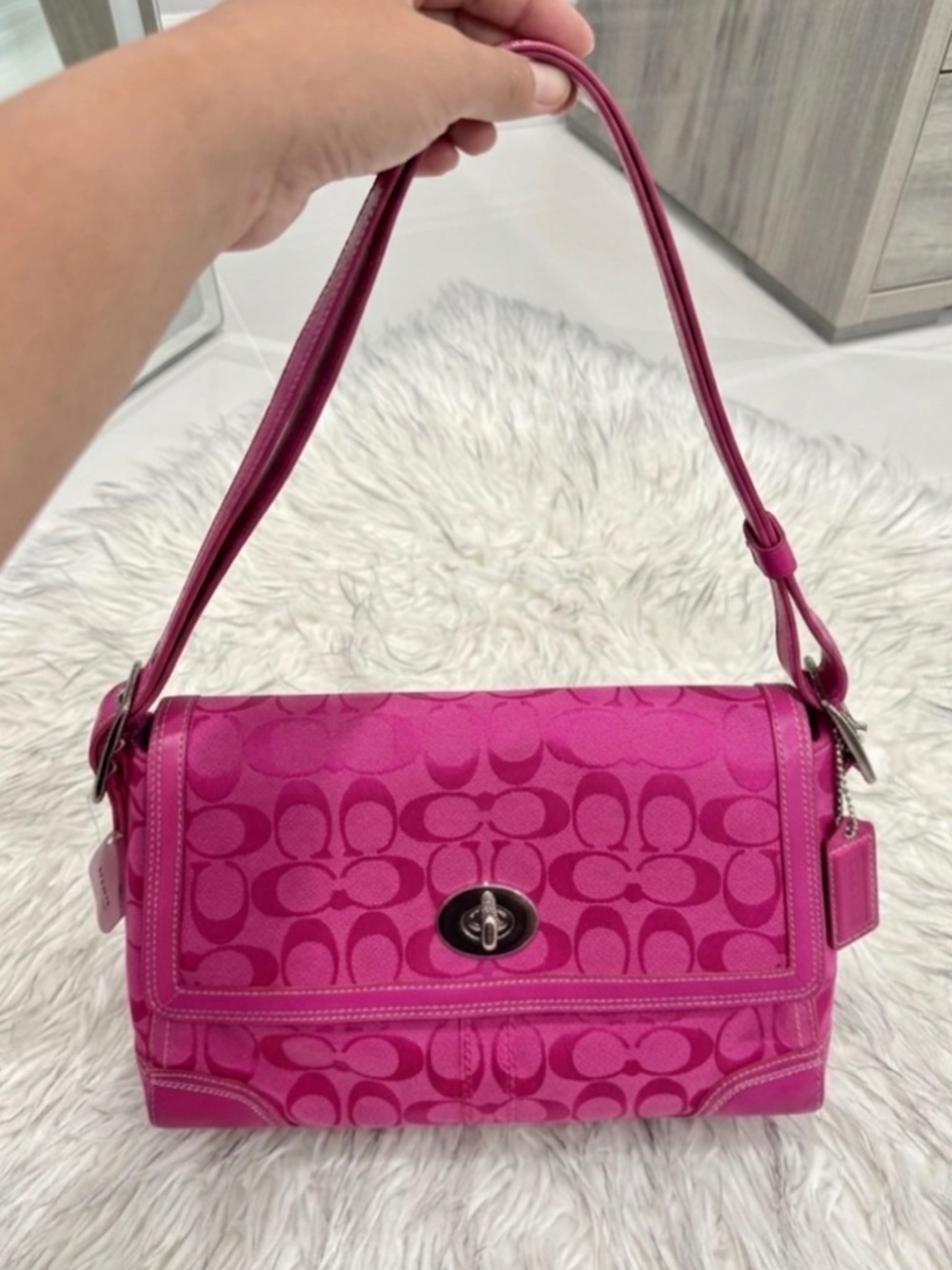 Vintage Coach Bag Hot Pink #F13972